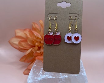 Valentines Day Earring Pack, Valentines Day Earrings, Be Mine Earrings, Apple Earrings, Text Bubble Earrings