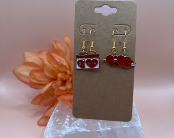 Valentines Day Earring Pack, Valentines Day Earrings, Heart and Arrow Earrings, February 14th Earrings