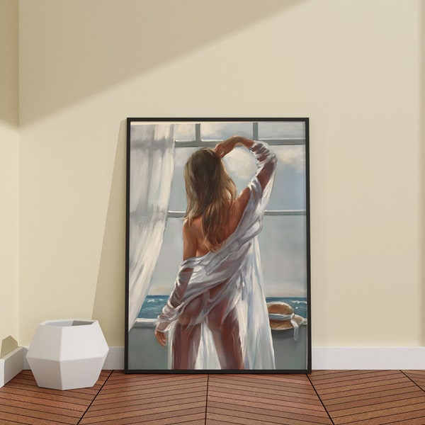 Woman Wall Art / Canvas Home Decor / Naked Woman / Abstract Woman Canvas / Colorful Woman Portrait / Boho Style Print / Fashion Art / PO79