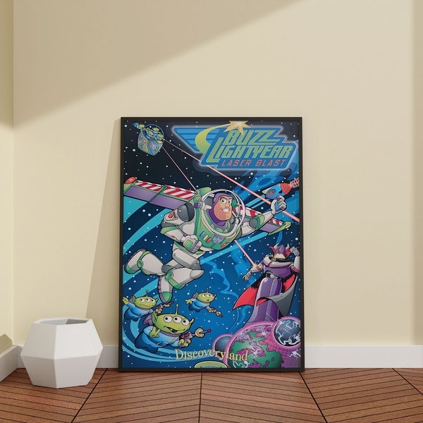 Buzz Lightyear Poster / Space Rangers Poster / Toy Story Movie Poster / Vintage Disney World Posters / Kids Room Wall Poster Decor / PO467