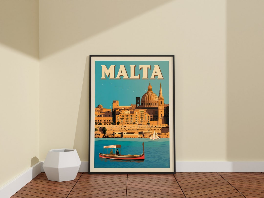 Malta Valetta Leinwand / Vintage Malta WandDekor / Malta Etsy.de