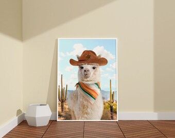 Cowboy Camel Poster / Funny Camel Wall Decor / Camel Artwork / Animals Wall Art / Halloween Gift / Farm House Wall Art Decor / PO559