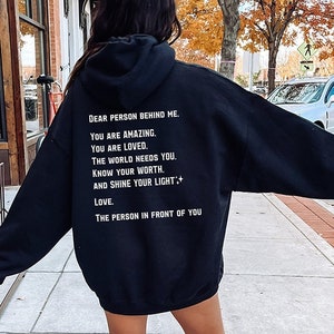 Dear Person Behind Me Divine Hoodie Dear Person Behind Me Shirt Christian Hoodie Self Care Hoodie Christian Crewneck You Are Enough Y2k Top