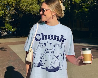 Chonk Shirt Comfort Colors® Chonk Cat Shirt Rolling Fatties Tee Funny Fat Cat TShirt Retro Cat Meme Shirt Cute Cat Tee Cat Lovers Gift