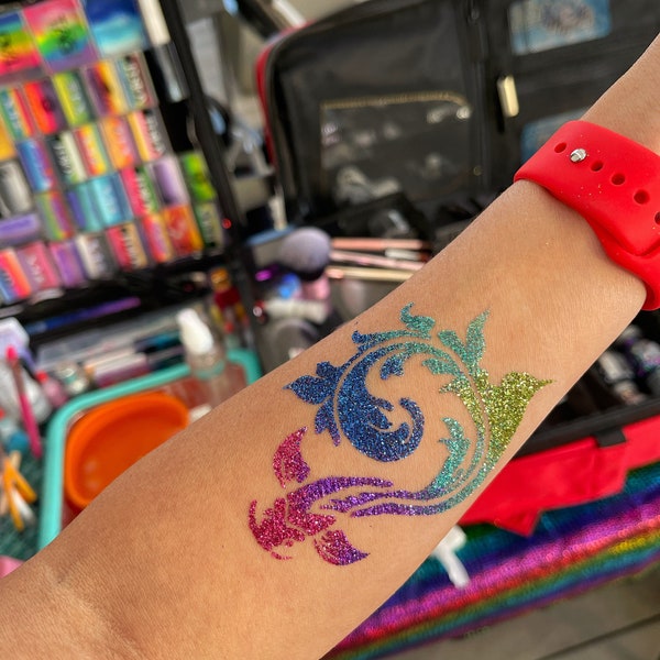 Koi Glitter Tattoo Stencil, Stencil Glitter Tattoo Fish, Face Painting, Custom Stencil, Personalized Glitter Tattoo, Temporary Tattoos