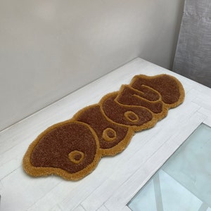 DOOM  | Handmade | Tufted | Brown | Gold | 75x25cm | wall hanging