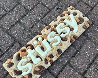 Leopard print 65cm | 8 ball  | Handmade | Tufted | streetwear decor | wall hanging | made to order
