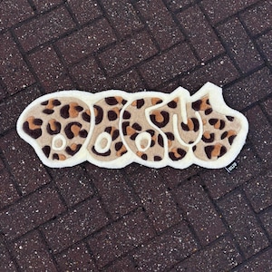DOOM Leopard | Ready to ship |  Handmade | Tufted | 73cm | wall hanging | 90’s Rap | Bedroom decor
