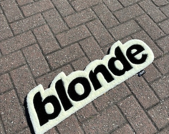 BLONDE rug | Handmade | Tufted | cream and black | | 65x20cm | wall hanging