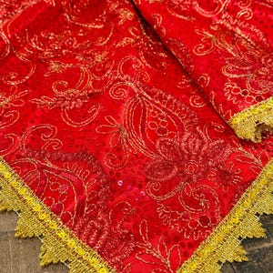 Shango/Chango Scarf. Orishas Altar Scarf | Orisha Altar Cloth | Shango Throne Scarf | Santeria Cloths