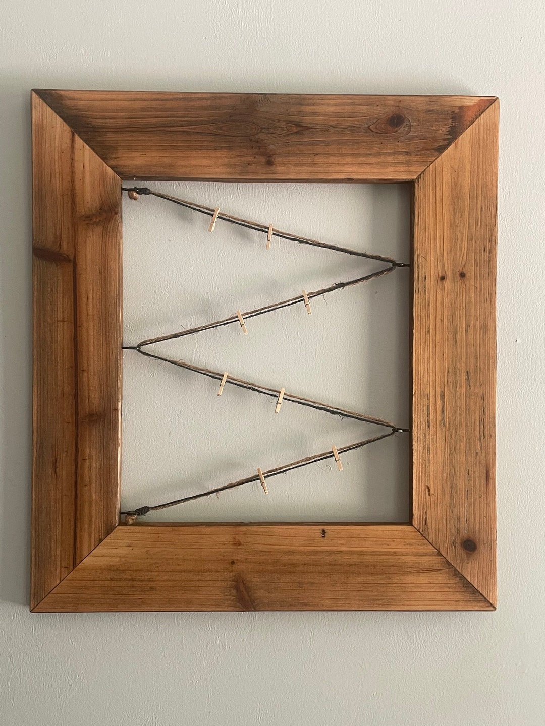 Clothespin Collage Photo Frame Rustic Picture Frame Etsy