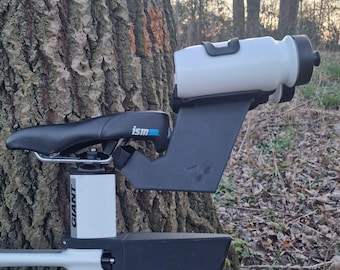 Portabidón BTS | Soporte universal para sillín (angulado, recto, directo) | Soporte de bidón Aero | Sistema de hidratación para triatlón