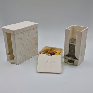 Tour de tuiles Carcassonne pour 44 ou 88 cartes avec mécanisme coulissant - Rangement facile