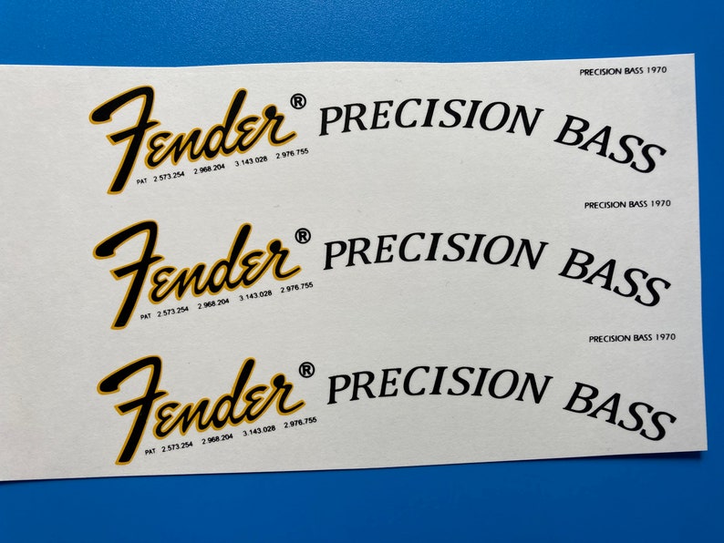 Perfect Precision Bass Decals Waterslide for Your Restoration Guitar Etsy