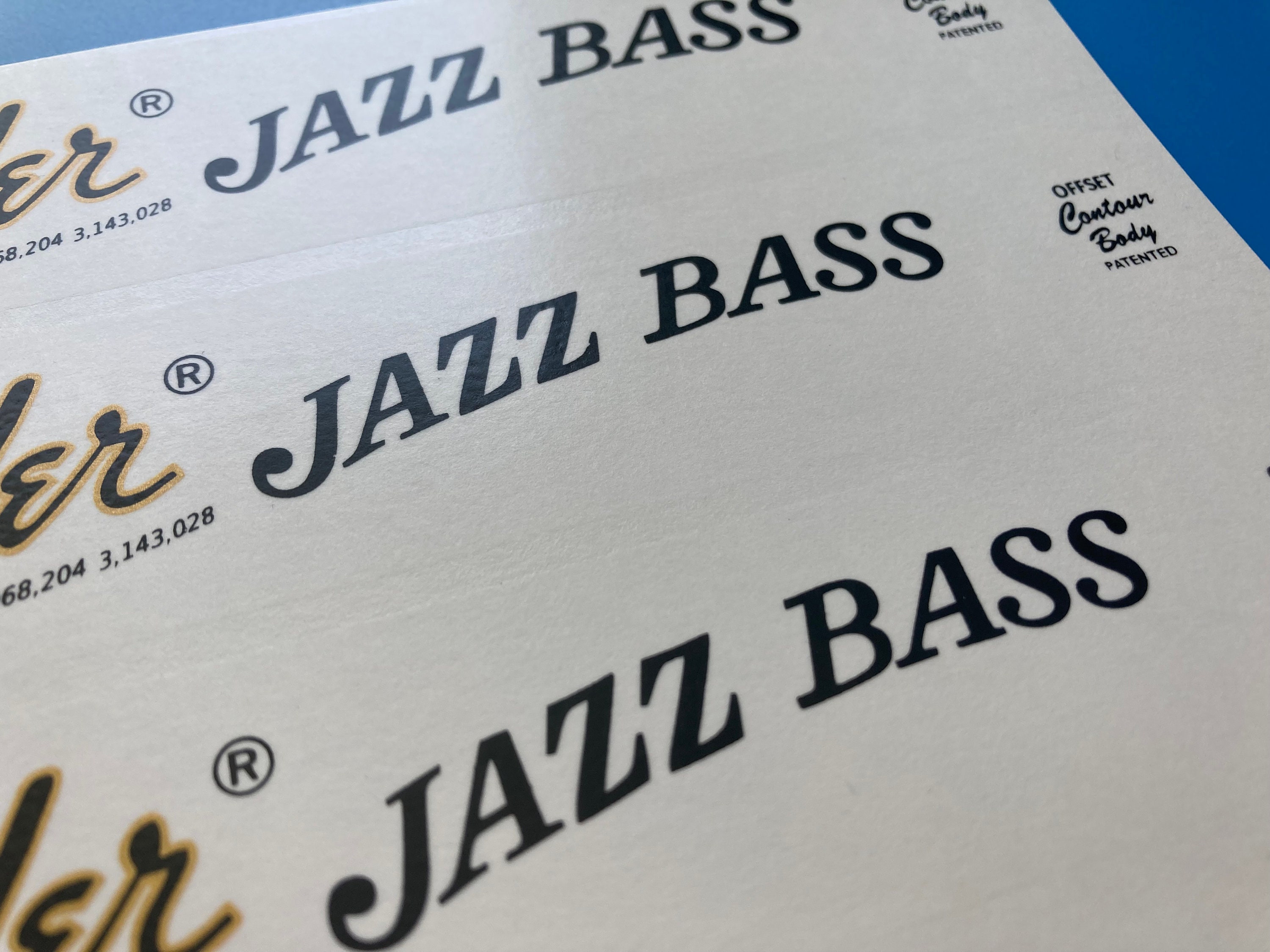 Perfect Jazz Bass Decals Waterslide for Your Restoration Etsy