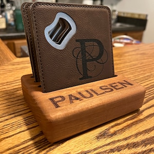 Personalized Bottle Opener Coaster Set -