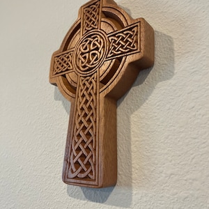Mahogany Celtic Cross - Home decor, wall art, christian, Irish.