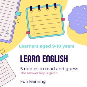 Riddles for English language learners. 9-10 years old.