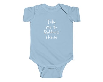 Take Me To Bubbie&#39;s House Body in cotone pregiato per neonato ebraico yiddish Tutina in tessuto leggero per neonati e bambini piccoli