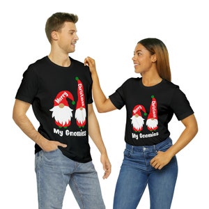 Vrolijk kerstfeest My Gnomies T-shirt met korte mouwen, katoen, klassiek unisex jersey voor heren en dames, zacht katoenen T-shirt, retailpasvorm