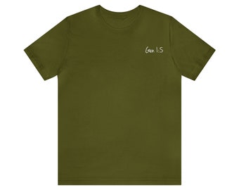 Genesis 1 5 Front and Back Printed Unisex Short Sleeve Tee  Soft Cotton T-Shirt for Men and Women  Premium Jersey