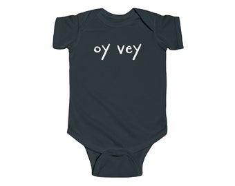 Oy Vey Tutina in cotone pregiato per neonato ebraico yiddish Tutina in cotone morbido di alta qualità