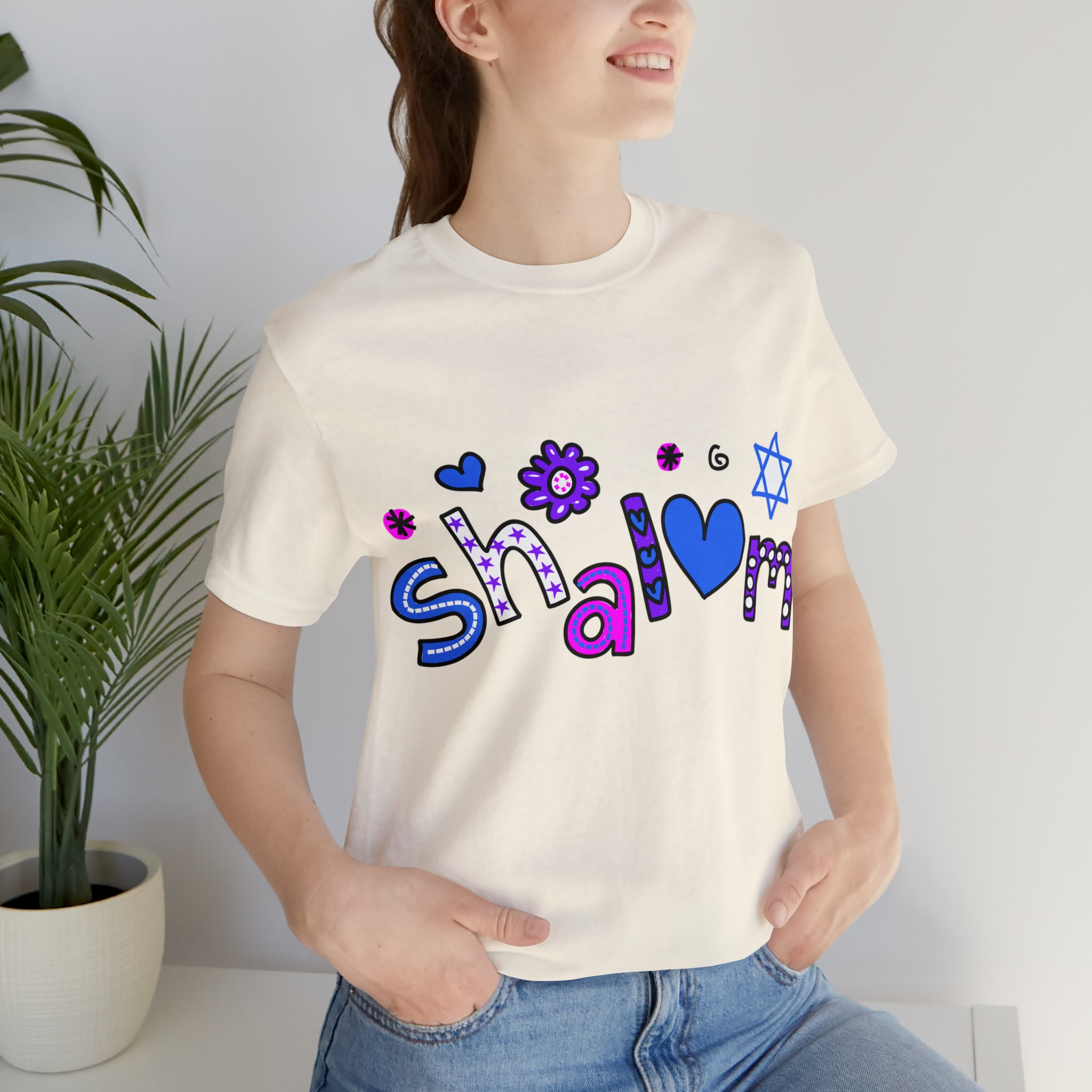 送料無料 内祝い Shalom Soft Jersey Unisex Classic Cotton Tee Sleeve Short トップス