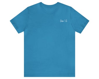 Geneis 1 2 Front and Back Printed Unisex Short Sleeve Tee  Soft Cotton T-Shirt  Retail Fit T-Shirt for Men and Women