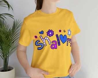 Shalom Short Sleeve Tee Cotton Classic Unisex Jersey Soft