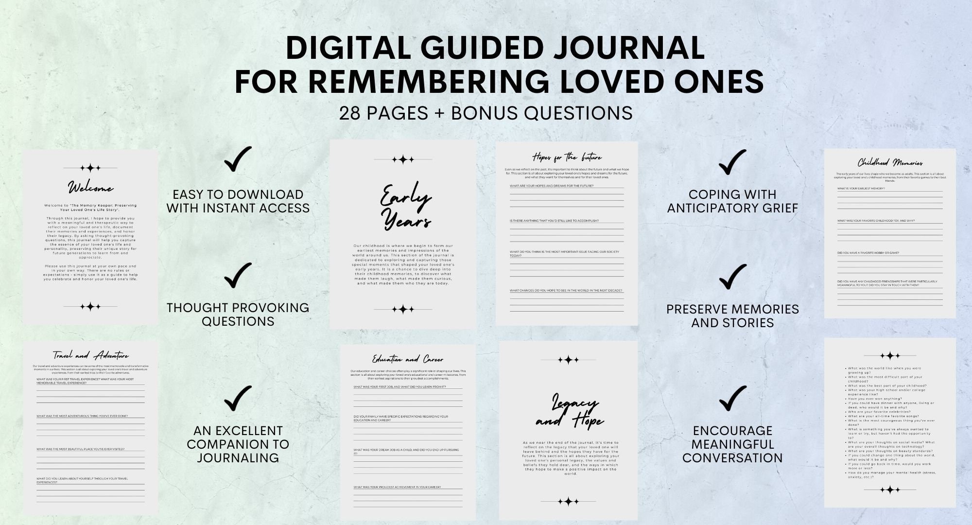 The Memory Keeper: 80 Questions for Loved Ones, Anticipatory Grief ...