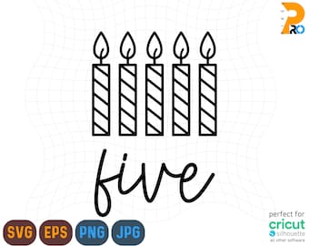 Cinq ans anniversaire bougie Svg, anniversaire Svg, anniversaire Png, cinquième anniversaire Svg, fête d’anniversaire Svg, cinquième anniversaire chemise Svg, chemise de cinq ans