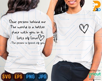 Dear Person Behind Me Svg, Png, Esp, Dear Person Behind Me Png, Be Kind Svg, Be Kind Svg, Be Kind png