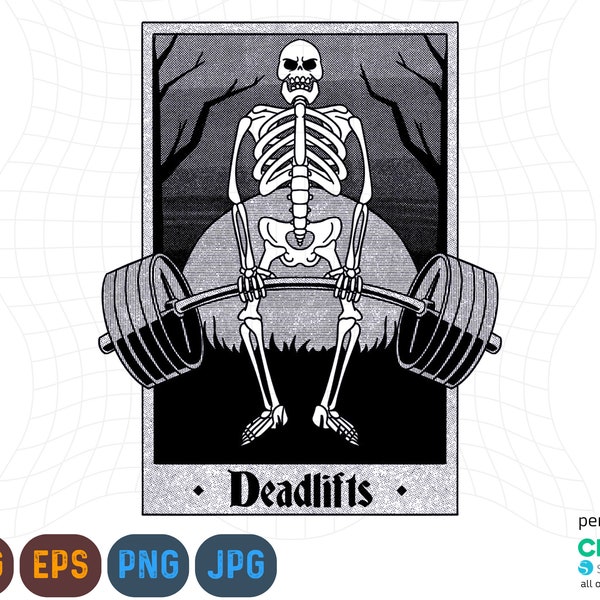 Skeleton Tarot Svg, Deadlift Skeleton Svg, Fitness Svg, Funny Gym Svg, Skeleton Svg, Workout Svg, Bodybuilding Shirt Svg, Funny Skeleton Svg