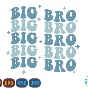 Big Bro Wavy Svg, Big Brother Svg, Svg d’annonce de bébé, Svg de grossesse, Maman de garçons Svg, Boys Mama Svg, Retro Big Bro Svg, Téléchargement numérique