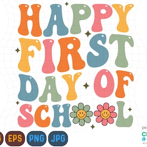School Svg, Happy First Day of School Svg, Teacher Svg, Back to School Svg, Back to School Clipart, Back to School Png