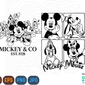 Lustig Micky und Freunde zwart, Mickey und Minnie svg, Mickey Png, Disney Reise-Shirt-Svg, Doof-Svg, Minnie Png, lustige Reise-Svg, Familienausflug