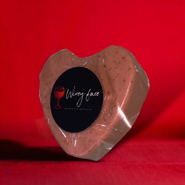 Red Wine face soap| pink| vegan |oatmeal|Solid Bar| Body Lotion|Face wash| facial cleanse| soap gifts| bachelorette gifts| valentines heart
