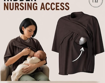 Naaipatroon oversized borstvoedingsshirt: gemakkelijk toegankelijke panelen (pdf-patroon)