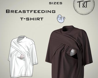 Patrón de costura para camisa de lactancia extragrande: paneles de fácil acceso (patrón en PDF)