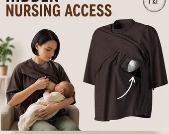 Oversized Breastfeeding Shirt Sewing Pattern: Easy-Access Panels (PDF Pattern)