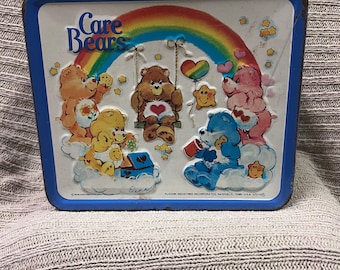 Vintage metal Care Bears lunchbox