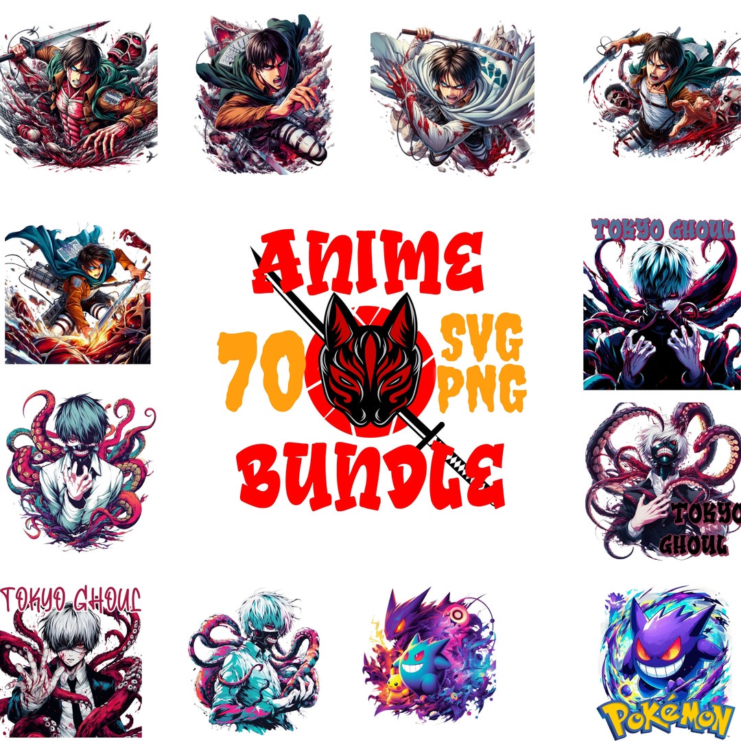 70 Pieces Anime Bundle 2 SVG Pnganime Cricut Anime Svg - Etsy