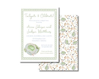 Fiesta previa al partido, invitación de estadio en acuarela / Tarjeta impresa de 5x7 / Invitación personalizada para baby shower de fútbol, diseño de escritura