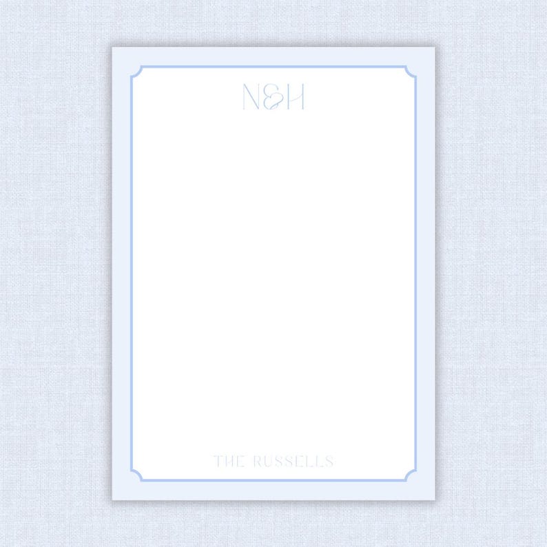 Blue & White Monochrome Personalized Notepad | 5x7 Notepad - Etsy