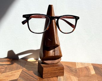 Wooden Nose Shape Spectacles Reading Glasses Holder Stand Display Sunglasses