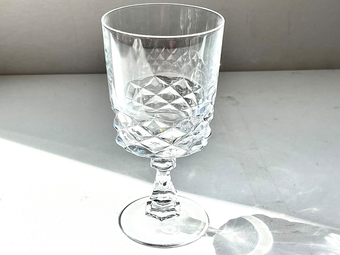 Set of 6 Diamond by Cristal D'arques Durand Crystal Wine