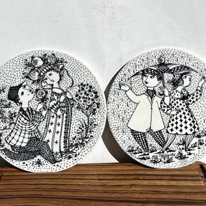 Months of Love by Bjorn Wiinblad, NYMOLLE Retro Vintage Wall Plates April or June