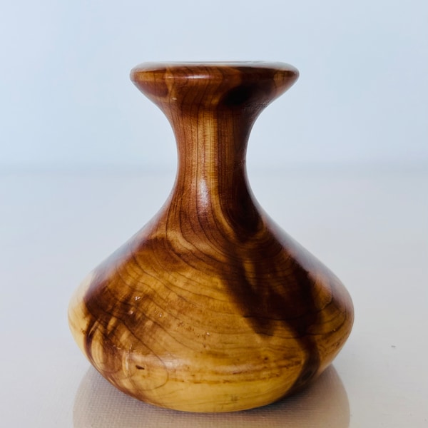 Sweet little 3” hand turned wood vase