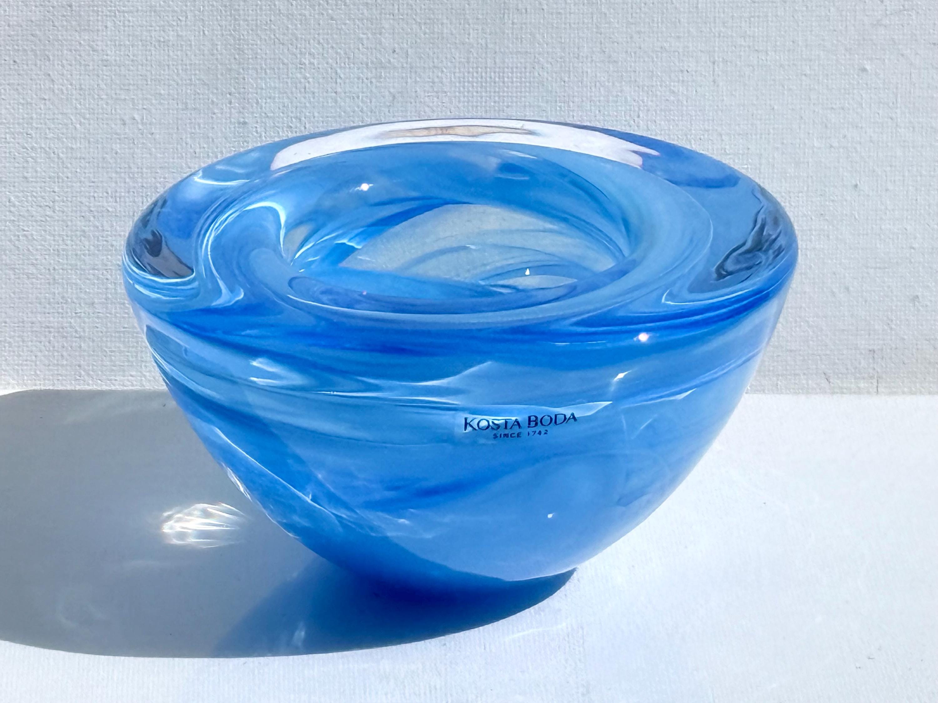 Kosta Boda Blue Swirl Bowl - Etsy
