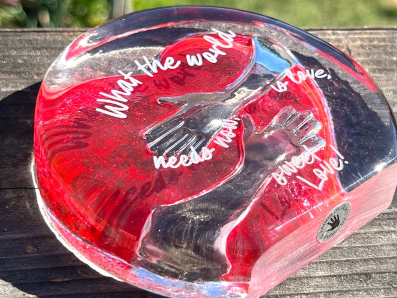 Hands-on Glass Heart Paperweight , World Needs Love, Corning NY 4” - Etsy